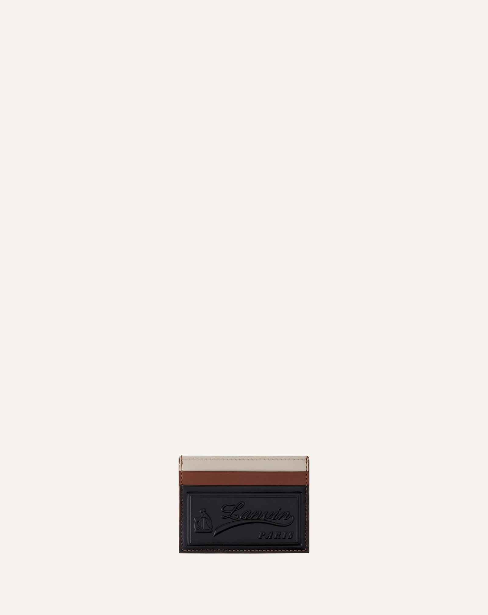 Lanvin PORTE-CARTES TRICOLORE EN CUIR Noir/Multicolore LWSLSLCHSMLEP26