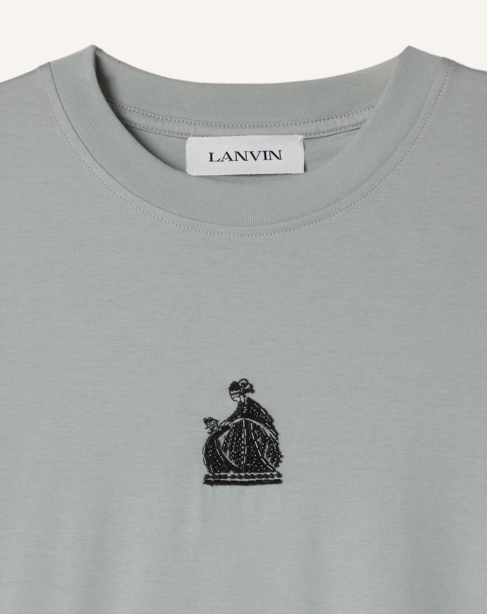 T-SHIRT MOTHER AND CHILD AUS BESTICKTEM BAUMWOLLJERSEY Lanvin T-SHIRT MOTHER AND CHILD AUS BESTICKTEM BAUMWOLLJERSEY Grau RMTS0012J320E26