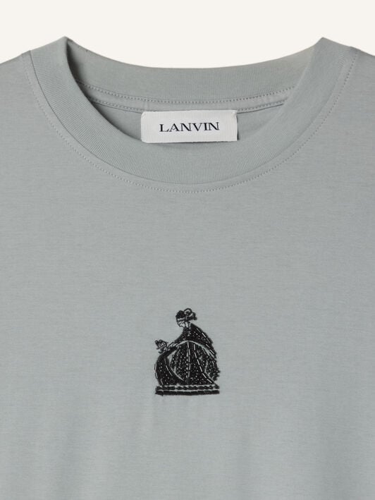 T-SHIRT MOTHER AND CHILD AUS BESTICKTEM BAUMWOLLJERSEY Lanvin T-SHIRT MOTHER AND CHILD AUS BESTICKTEM BAUMWOLLJERSEY Grau RMTS0012J320E26