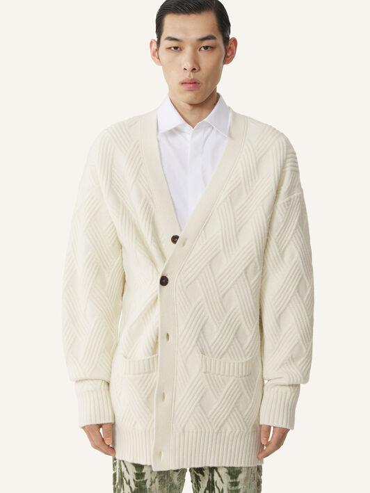 WEITER CARDIGAN AUS GEZOPFTER WOLLE Lanvin WEITER CARDIGAN AUS GEZOPFTER WOLLE Wolkengrau RMCA0004K066A26