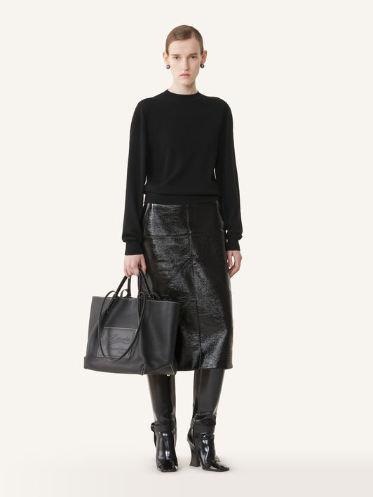 PULL DÉTAIL GROS GRAIN EN MÉRINOS Lanvin PULL DÉTAIL GROS GRAIN EN MÉRINOS Noir RWPO0010K101A26