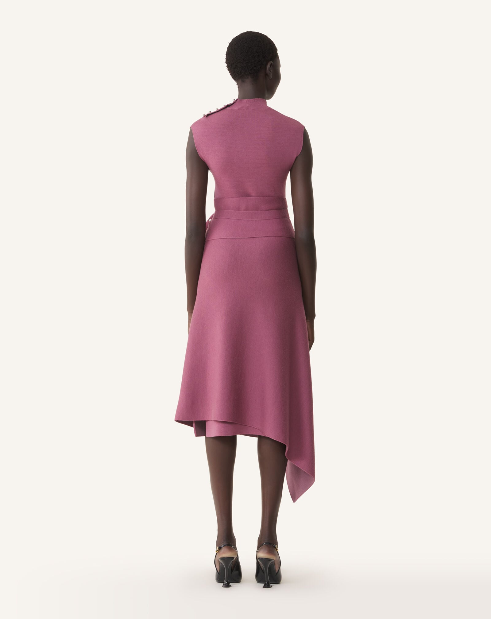 HIGH-NECK DRAPED DRESS Lanvin HIGH-NECK DRAPED DRESS Autumn Pink RWDR0003K118A26