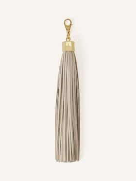 Lanvin BIJOU DE SAC POMPON EN CUIR Platre LWSLJYP2NAPAE26