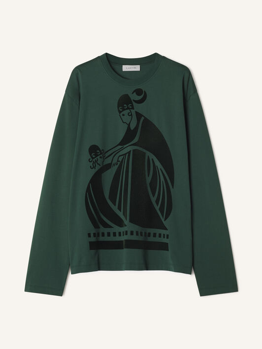 Lanvin M&D LOGO LONG-SLEEVE T-SHIRT Pine Green RMTS0052J040A26