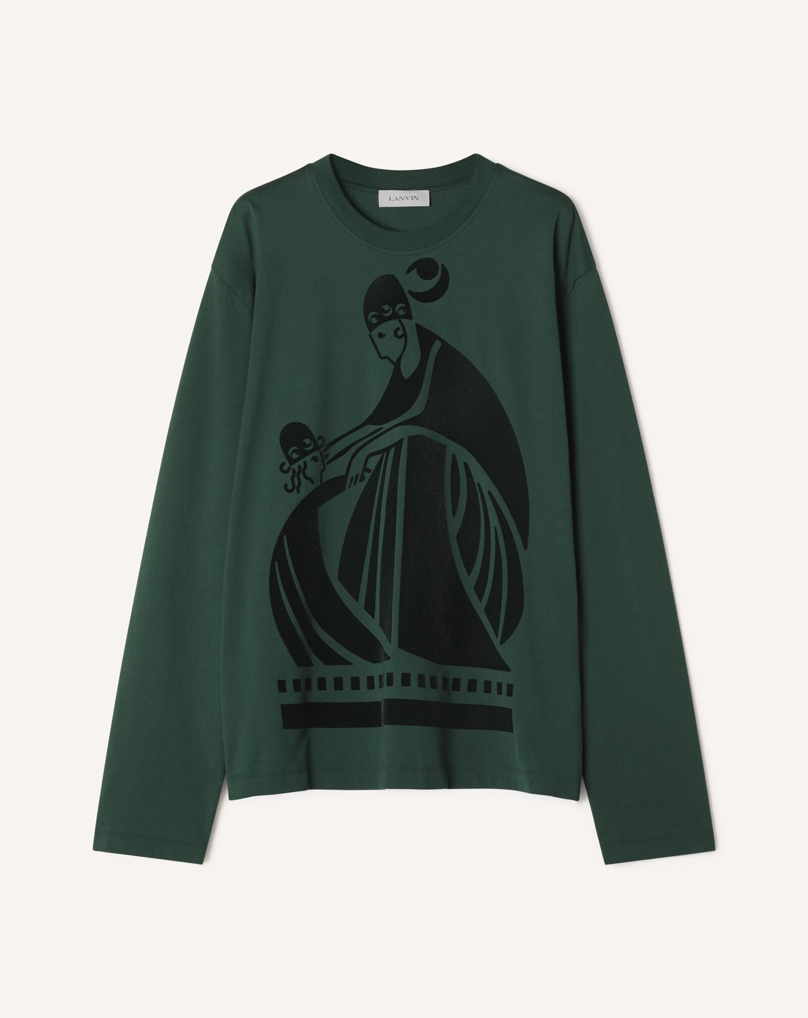 Lanvin M&D LOGO LONG-SLEEVE T-SHIRT Pine Green RMTS0052J040A26