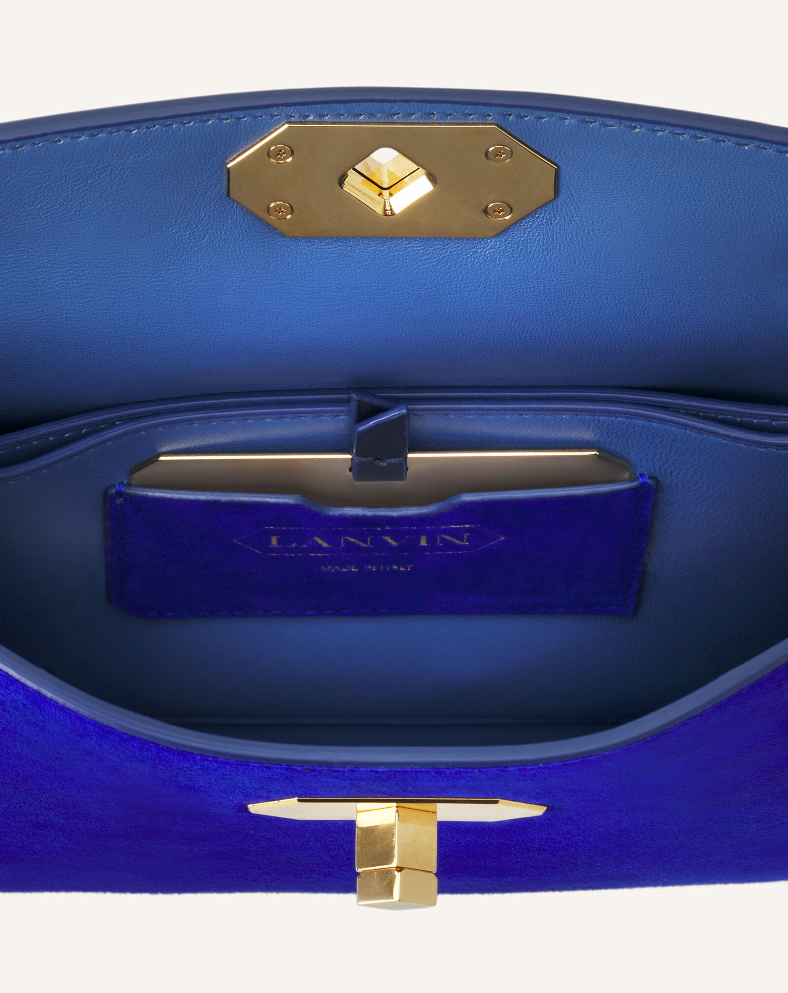 COMPAGNON 20 BAG IN SUEDE Lanvin COMPAGNON 20 BAG IN SUEDE Electric Blue/Dark Blue LWBGLRPMNUAYP26