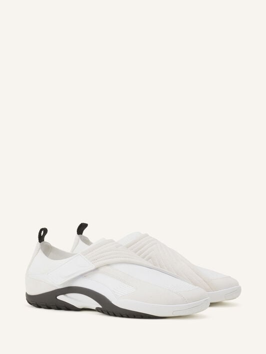 Lanvin SNEAKER LNV1 EN SUEDE TRICOTE Blanc/Noir FUSKDK0IKNSUE26