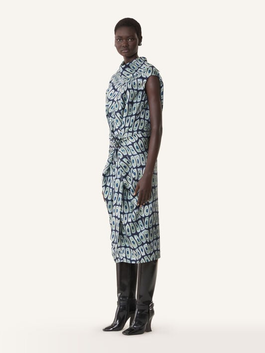 PRINTED SLEEVELESS FITTED DRESS Lanvin PRINTED SLEEVELESS FITTED DRESS Haze/Sage RWDR00096426A26