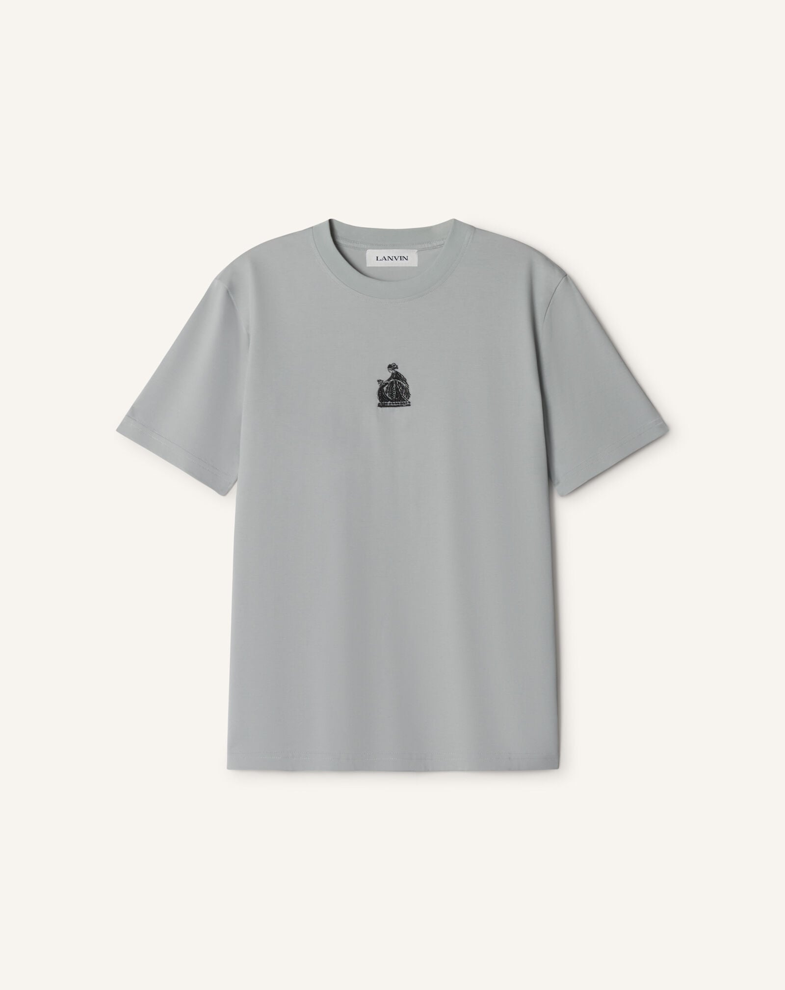T-SHIRT MOTHER AND CHILD AUS BESTICKTEM BAUMWOLLJERSEY Lanvin T-SHIRT MOTHER AND CHILD AUS BESTICKTEM BAUMWOLLJERSEY Grau RMTS0012J320E26