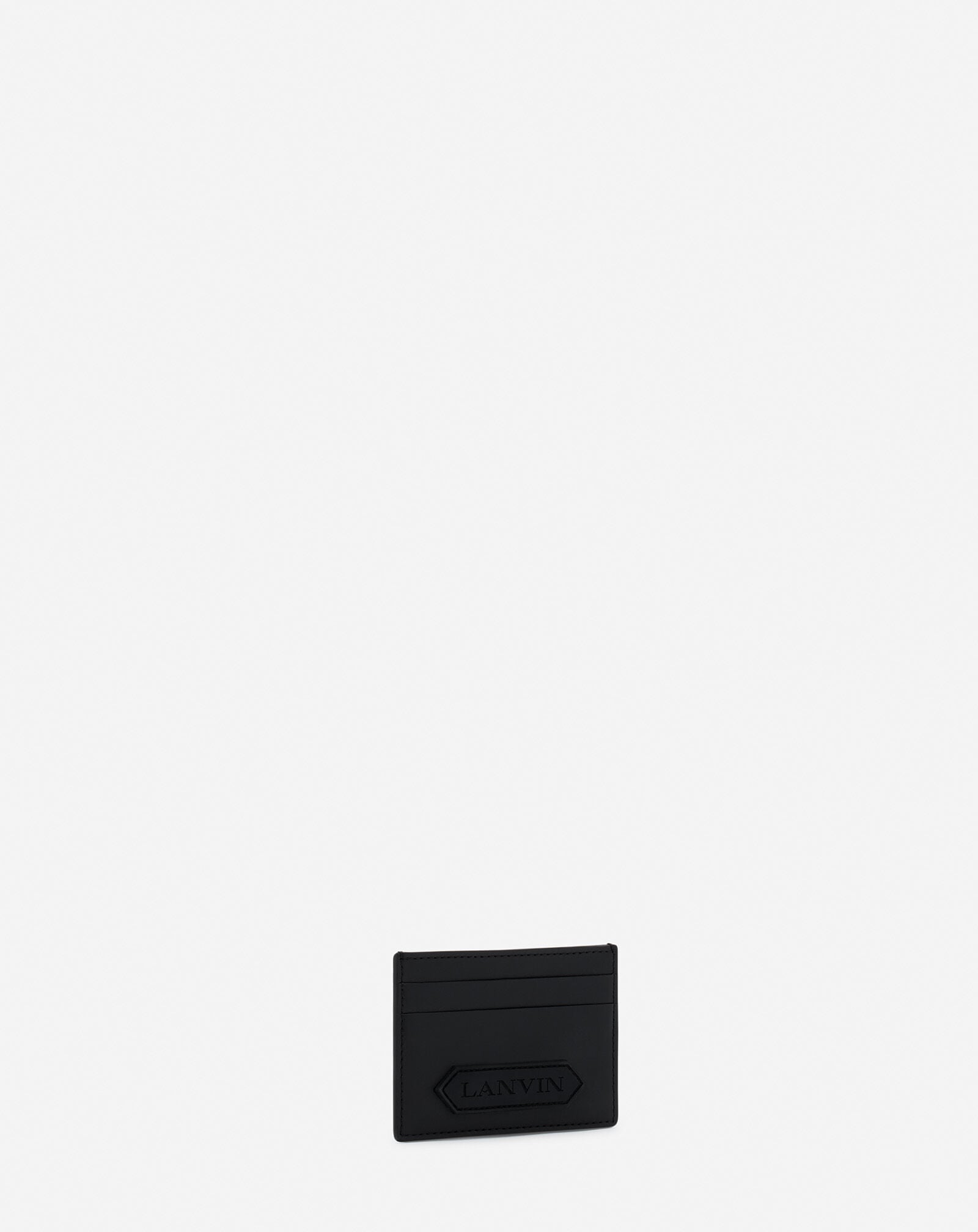Lanvin PORTE-CARTES LANVIN SIGNATURE EN CUIR Noir LMSLSWC3TOPSP24
