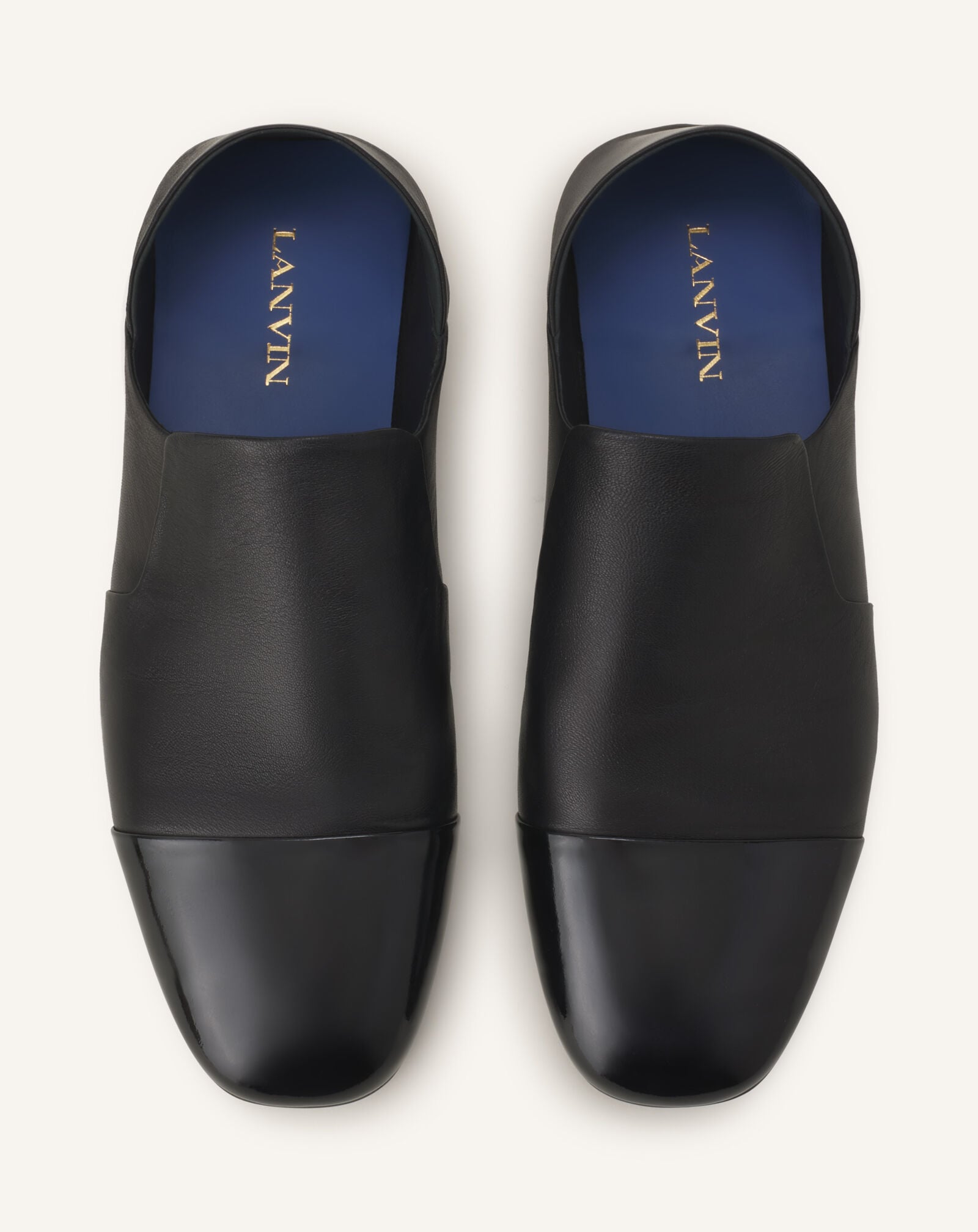 SLIPPER NAPPA AND PATENT LEATHER Lanvin SLIPPER NAPPA AND PATENT LEATHER Black FMSHGL08NAVEA26