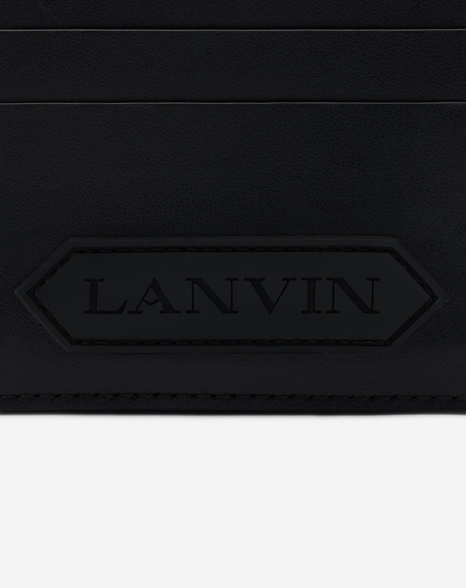Lanvin PORTE-CARTES LANVIN SIGNATURE EN CUIR Noir LMSLSWC3TOPSP24