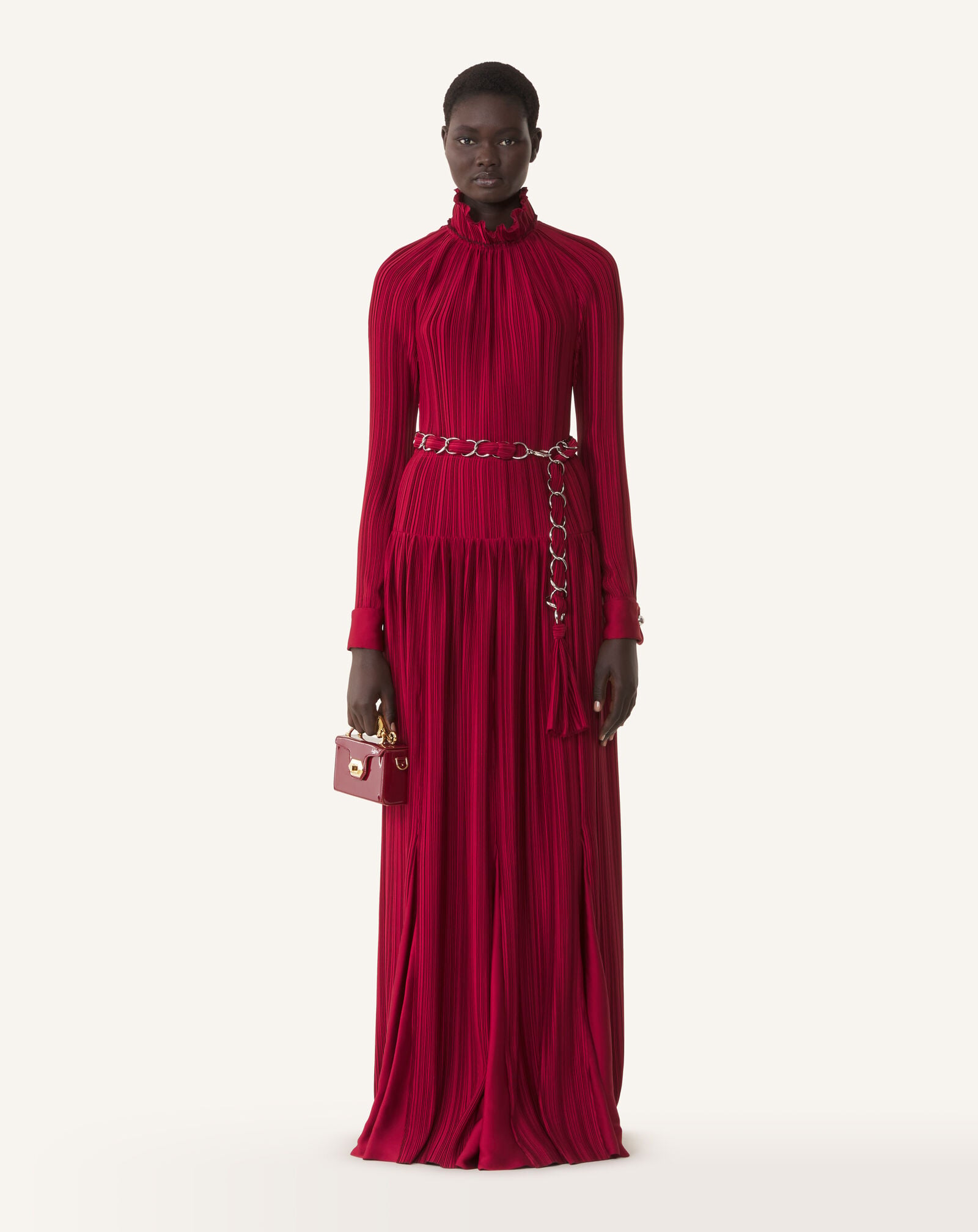CHARMEUSE LONG PLEATED DRESS Lanvin CHARMEUSE LONG PLEATED DRESS Ruby RWDR00226413A26