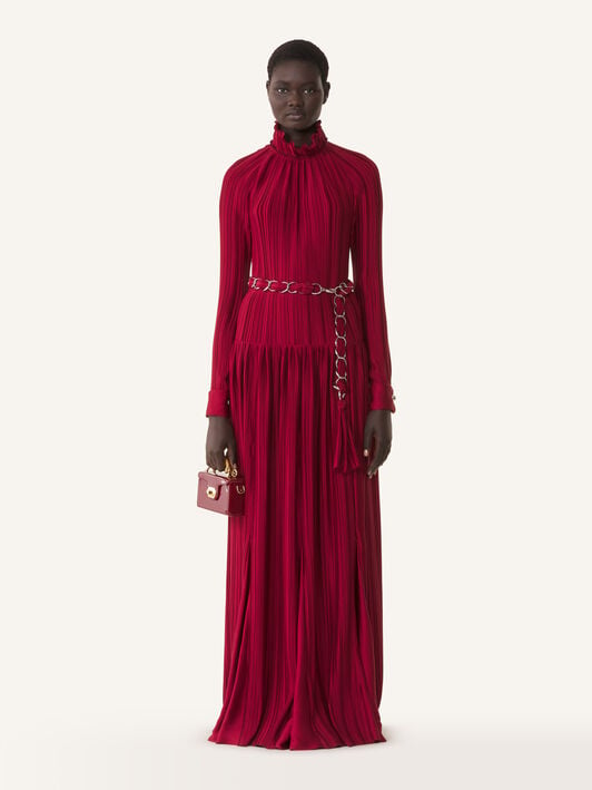 CHARMEUSE LONG PLEATED DRESS Lanvin CHARMEUSE LONG PLEATED DRESS Ruby RWDR00226413A26