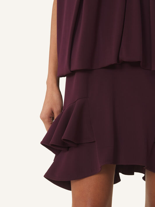 Lanvin RUFFLE SHORT DRESS Aubergine RWDR00686483H26