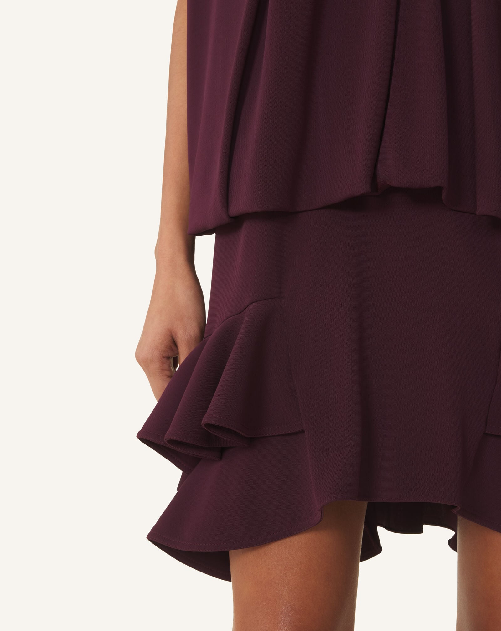 Lanvin RUFFLE SHORT DRESS Aubergine RWDR00686483H26