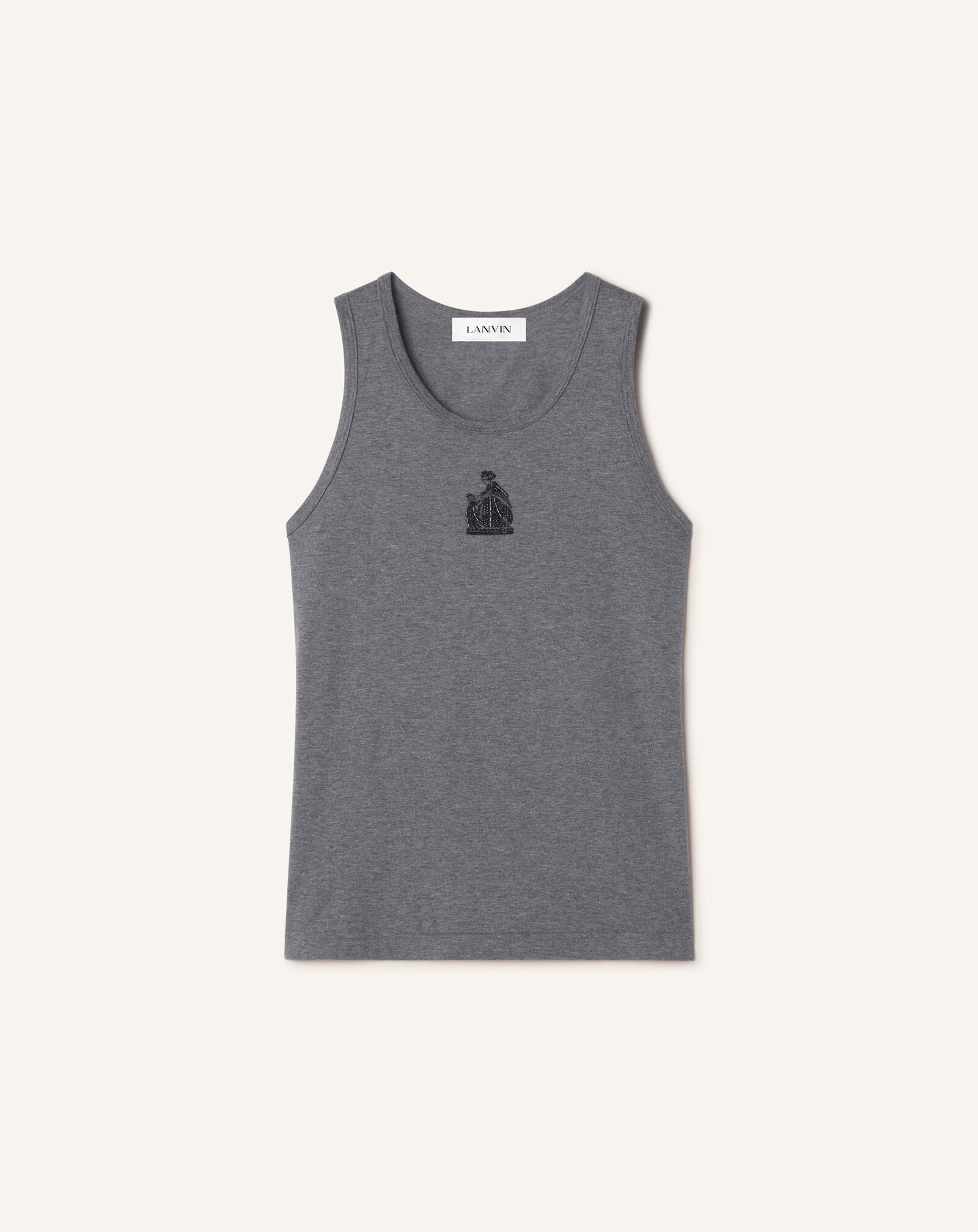 TANKTOP MOTHER AND DAUGHTER AUS BESTICKTEM JERSEY Lanvin TANKTOP MOTHER AND DAUGHTER AUS BESTICKTEM JERSEY Dunkelgrau meliert RWTS0067J060A26