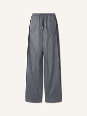 Lanvin PANTALON LARGE EN FLANELLE DE LAINE Gris Chine RWTR00156383A26