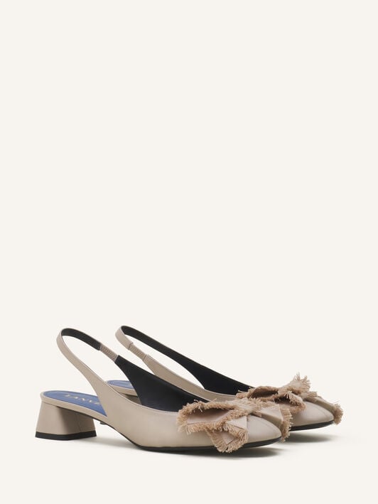 SLINGBACK-BALLERINA MIT ABSATZ AUS LEDER Lanvin SLINGBACK-BALLERINA MIT ABSATZ AUS LEDER Sandfarben FWPUMP1DNAPAA26