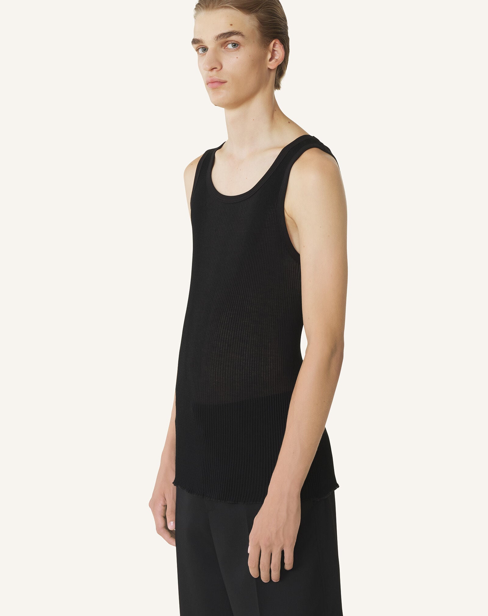 DÉBARDEUR EN JERSEY PLISSÉ Lanvin DÉBARDEUR EN JERSEY PLISSÉ Noir RMTS0132J049P26