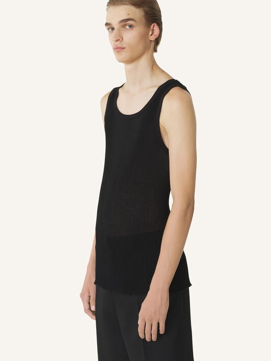 DÉBARDEUR EN JERSEY PLISSÉ Lanvin DÉBARDEUR EN JERSEY PLISSÉ Noir RMTS0132J049P26