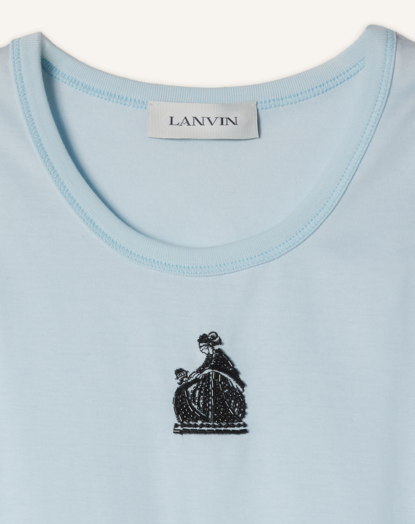 TANKTOP MOTHER AND CHILD AUS BESTICKTEM BAUMWOLLJERSEY Lanvin TANKTOP MOTHER AND CHILD AUS BESTICKTEM BAUMWOLLJERSEY Himmelblau RWTS0067J320E26