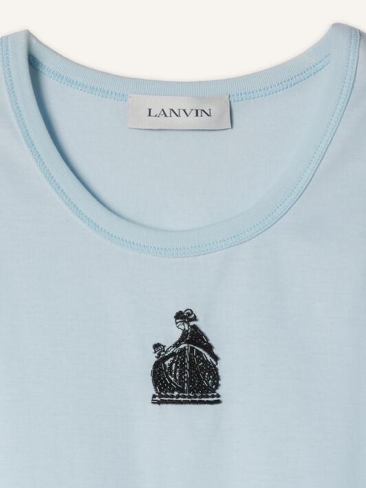 TANKTOP MOTHER AND CHILD AUS BESTICKTEM BAUMWOLLJERSEY Lanvin TANKTOP MOTHER AND CHILD AUS BESTICKTEM BAUMWOLLJERSEY Himmelblau RWTS0067J320E26