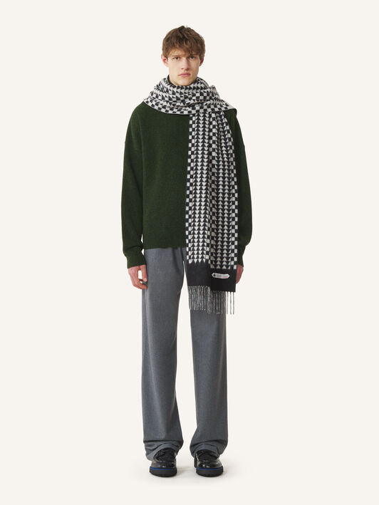 SCIARPA ARTDECO IN CASHMERE Lanvin SCIARPA ARTDECO IN CASHMERE Nero/Bianco AWSAPSC32WLOA26