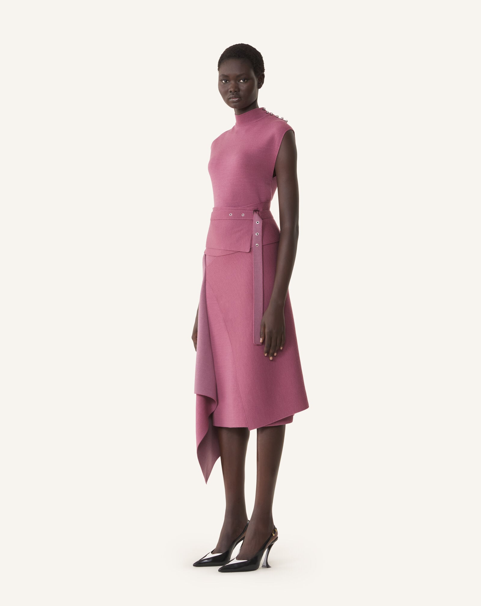 HIGH-NECK DRAPED DRESS Lanvin HIGH-NECK DRAPED DRESS Autumn Pink RWDR0003K118A26