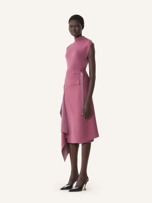 HIGH-NECK DRAPED DRESS Lanvin HIGH-NECK DRAPED DRESS Autumn Pink RWDR0003K118A26