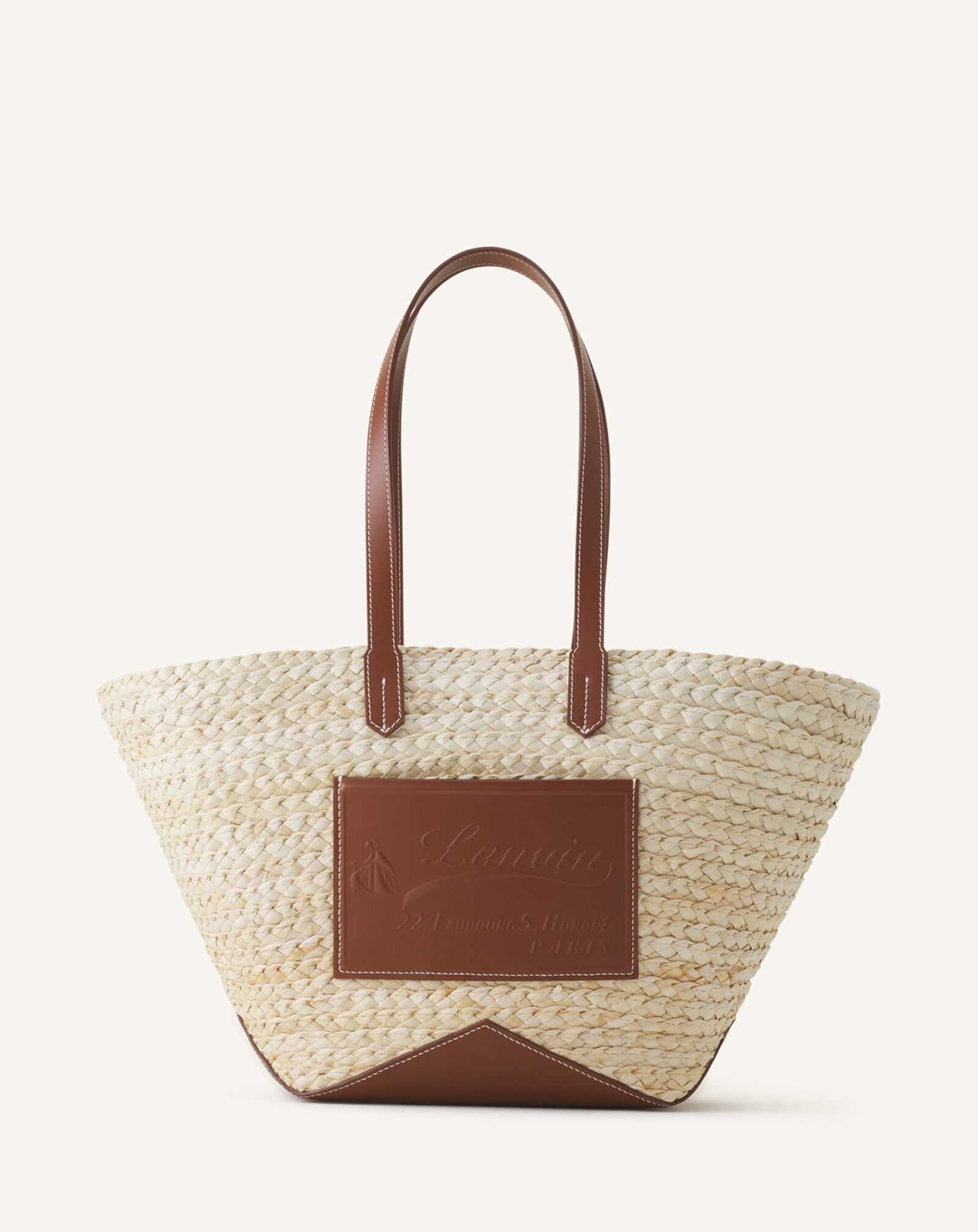 CATCH BY LANVIN MEDIUM BASKET BAG in Ecru/Cognac | Lanvin®