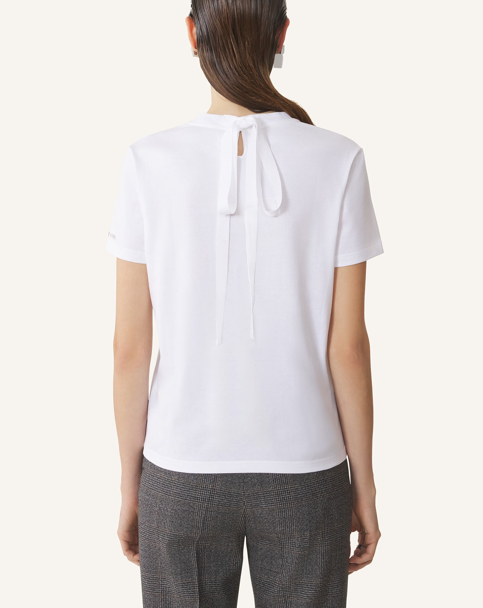 T-SHIRT DÉTAIL GROS GRAIN EN COTON Lanvin T-SHIRT DÉTAIL GROS GRAIN EN COTON Blanc Optique RWTS0024J040H25