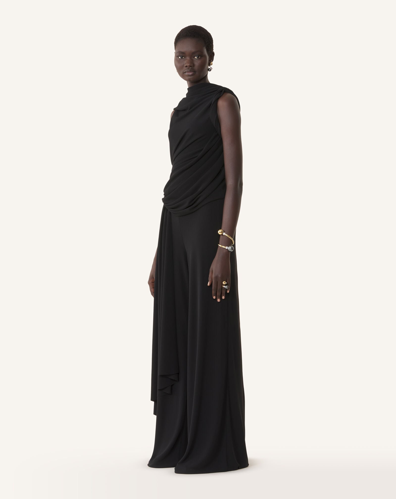 FLUID DRAPED JUMPSUIT Lanvin FLUID DRAPED JUMPSUIT Black RWJS00016392A26