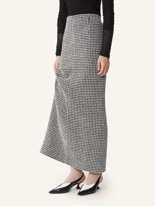 TWEED LONG SPLIT SKIRT Lanvin TWEED LONG SPLIT SKIRT Black/White RWST00086386A26