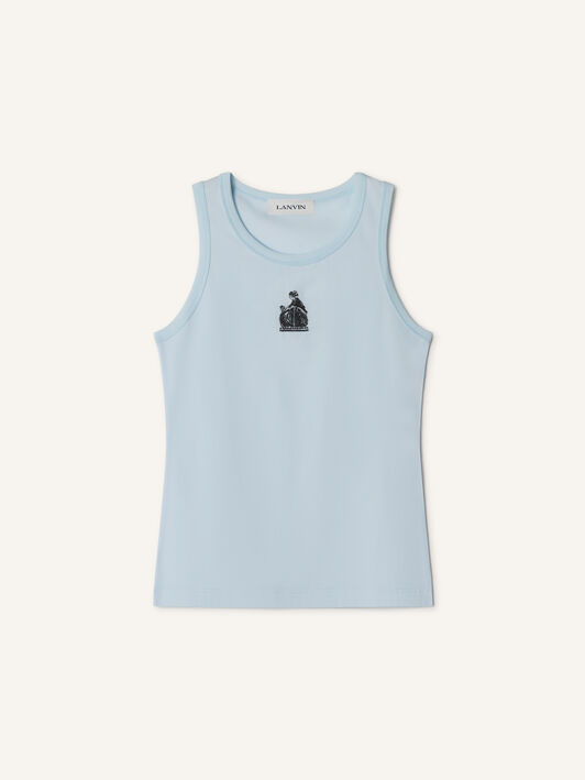 TANKTOP MOTHER AND CHILD AUS BESTICKTEM BAUMWOLLJERSEY Lanvin TANKTOP MOTHER AND CHILD AUS BESTICKTEM BAUMWOLLJERSEY Himmelblau RWTS0067J320E26