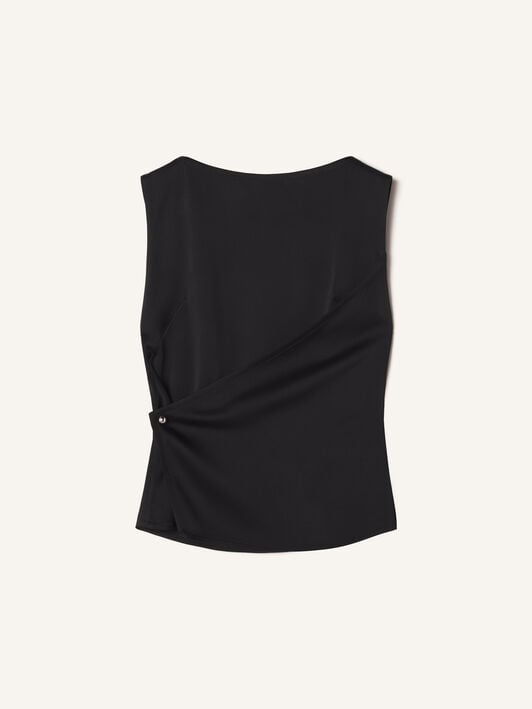 SLEEVELESS BUTTONED TOP Lanvin SLEEVELESS BUTTONED TOP Black RWTO00126390A26