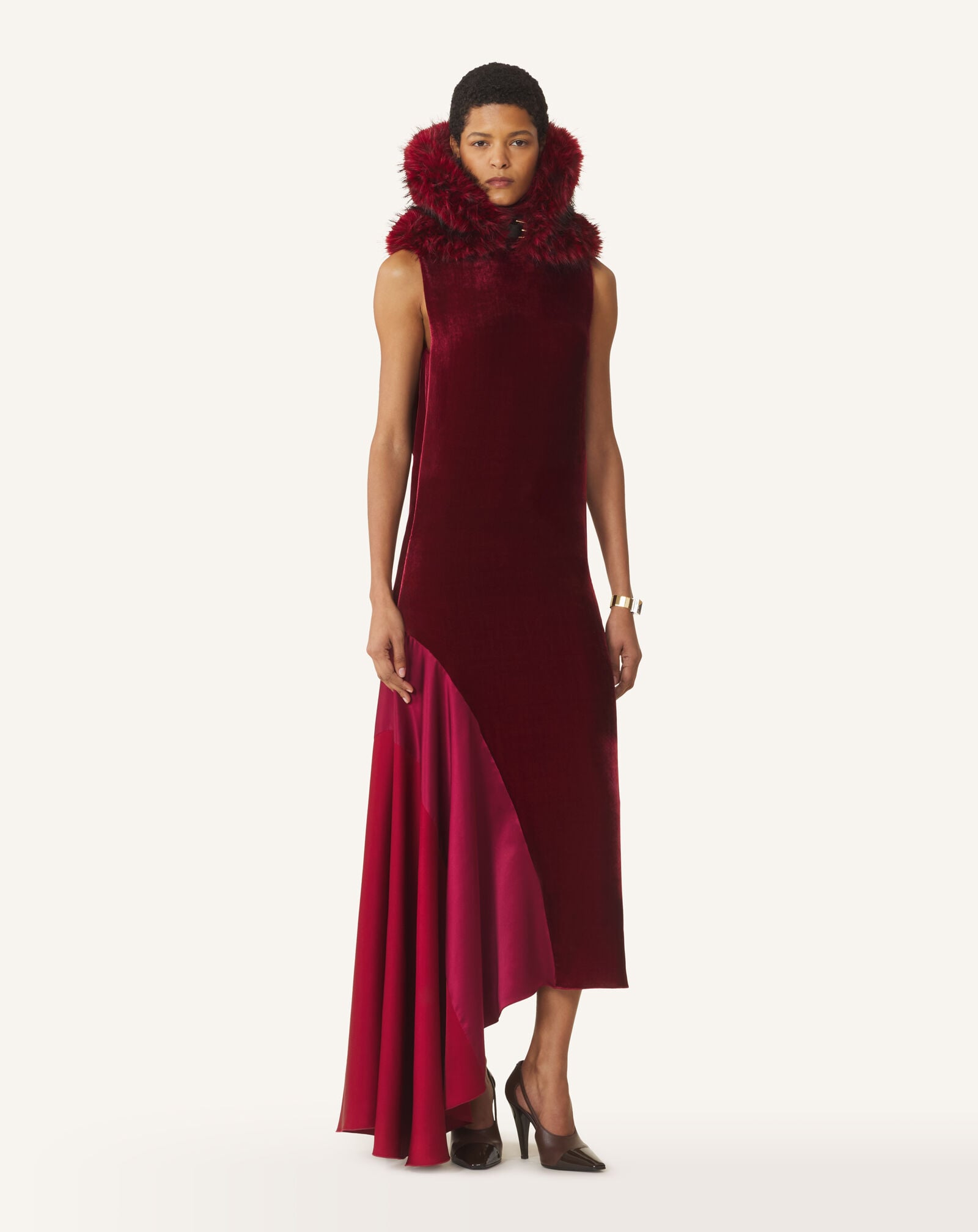 VELVET DRAPED DRESS Lanvin VELVET DRAPED DRESS Cherry RWDR00756471H26