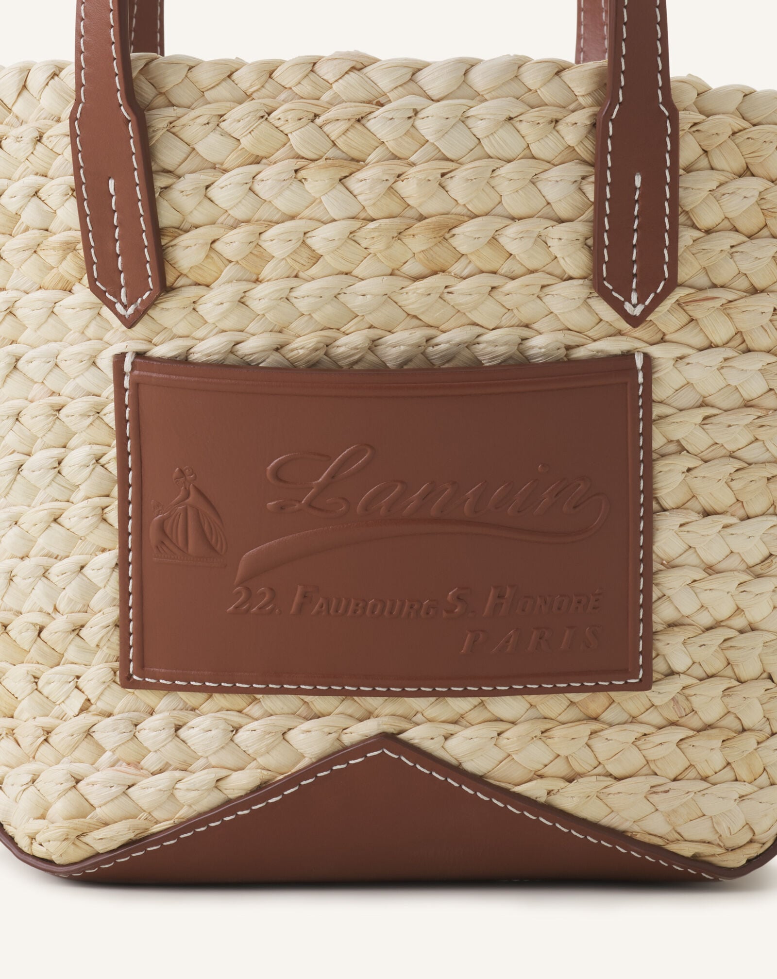 PANIER PETIT CATCH BY LANVIN Lanvin PANIER PETIT CATCH BY LANVIN Écru/Cognac LWBGLPASMACAP26