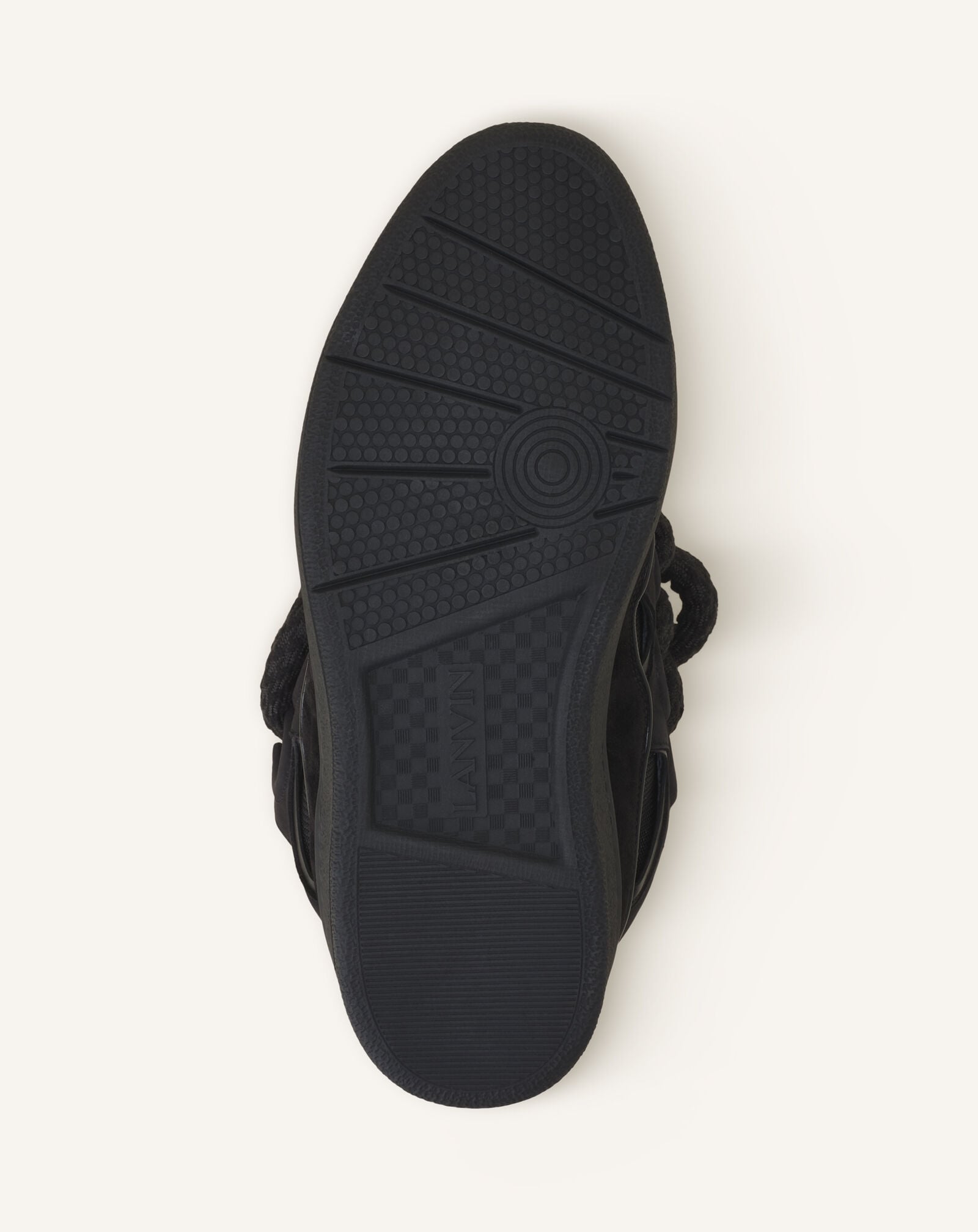CURB SNAKE SNEAKERS IN LEATHER in Black | Lanvin®