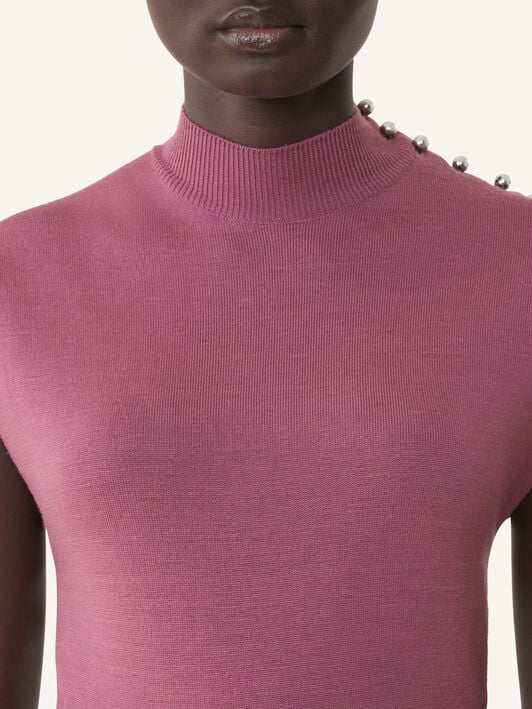 HIGH-NECK DRAPED DRESS Lanvin HIGH-NECK DRAPED DRESS Autumn Pink RWDR0003K118A26