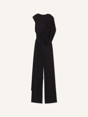 Lanvin COMBINAISON DRAPÉE EN JERSEY CRÊPE Noir RWJS00016392A26