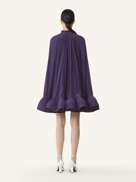 KURZES KLEID AUS CHARMEUSE Lanvin KURZES KLEID AUS CHARMEUSE Dunkelviolett RWDR209U4778H20