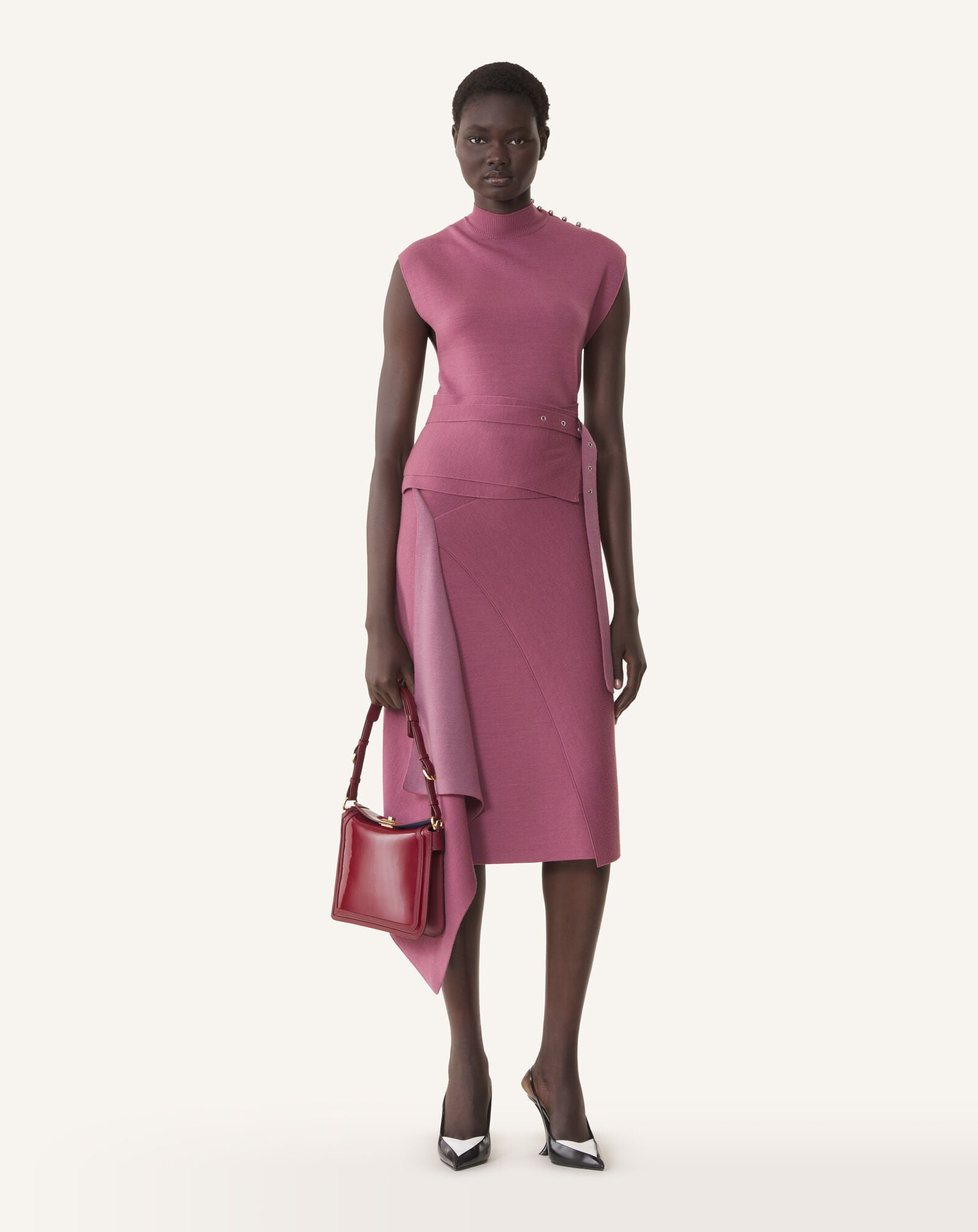 HIGH-NECK DRAPED DRESS Lanvin HIGH-NECK DRAPED DRESS Autumn Pink RWDR0003K118A26