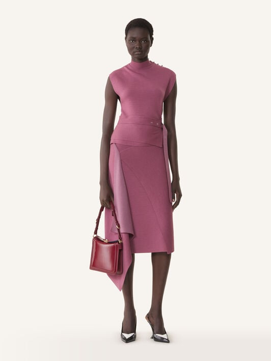 HIGH-NECK DRAPED DRESS Lanvin HIGH-NECK DRAPED DRESS Autumn Pink RWDR0003K118A26