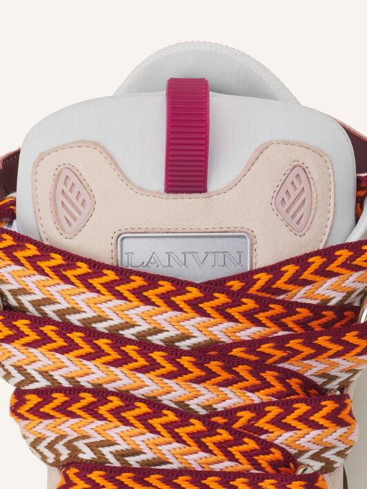Lanvin CURB SNEAKERS IN LEATHER Light Pink/Camel FUSKDK12BICOE25
