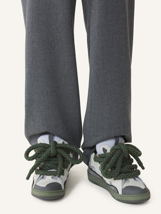 SNEAKERS CURB SNAKE EN CUIR Lanvin SNEAKERS CURB SNAKE EN CUIR Gris Clair/Vert FUSKDK12DRCOH25
