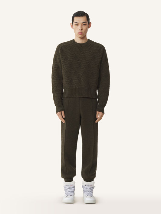 PULL EN LAINE TORSADÉE Lanvin PULL EN LAINE TORSADÉE Ébène RMPO0009K066A26