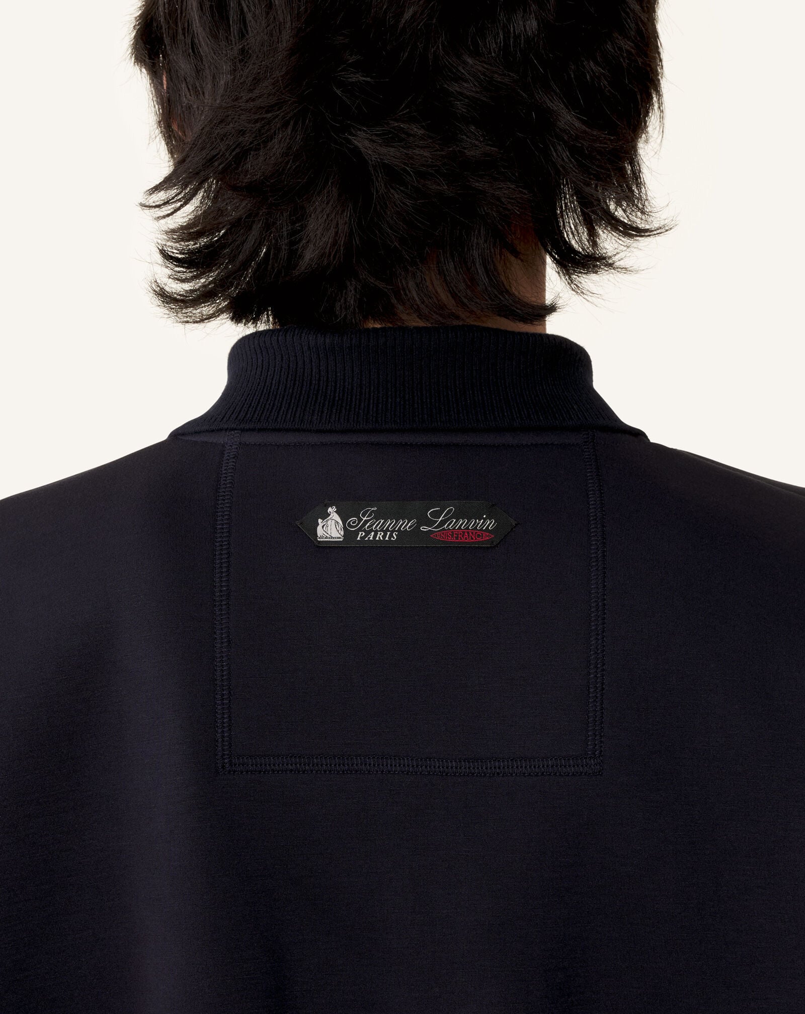 WEITES POLOSHIRT AUS DOPPELSEITIGEM JERSEY Lanvin WEITES POLOSHIRT AUS DOPPELSEITIGEM JERSEY Marineblau/Schwarz RMPL0051J056E26