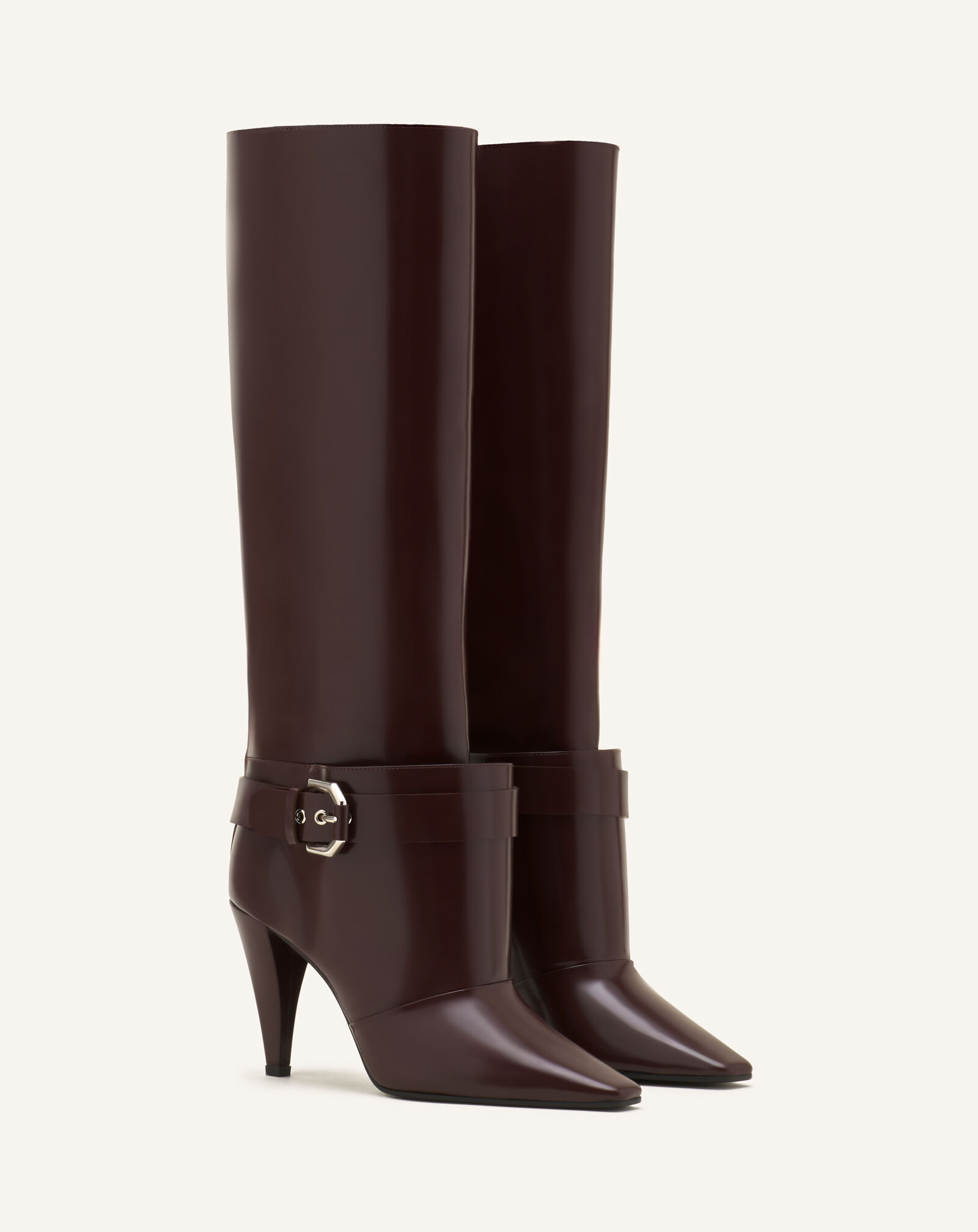 Lanvin KNEE BOOT POINTED TOE HIGH HEEL 90MM Brown FWBOMF07SPAZH26