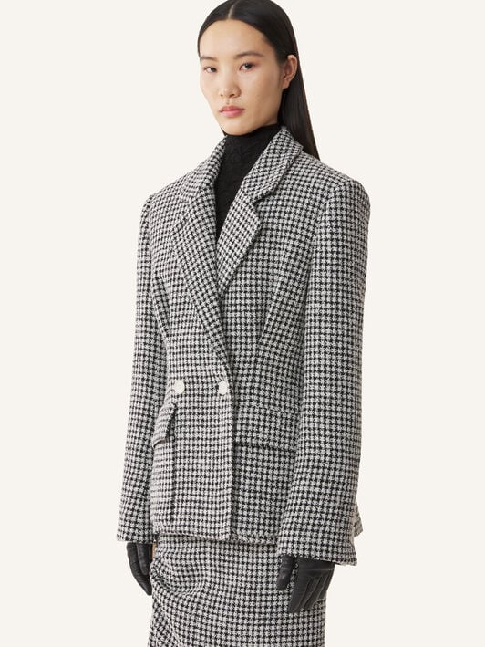 FITTED TWEED JACKET Lanvin FITTED TWEED JACKET Black/White RWJA01176386A26